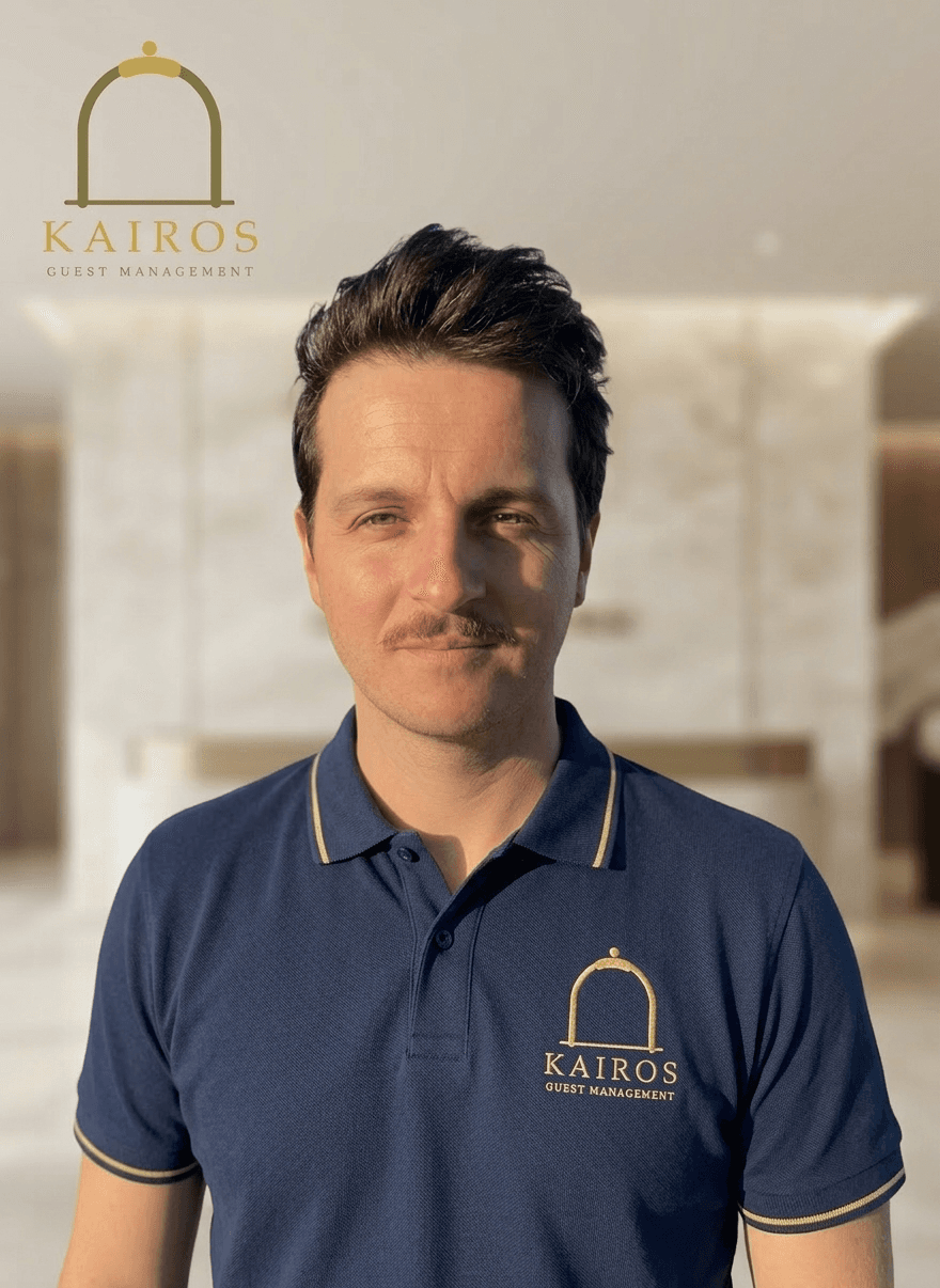 Kami, founder of Kairos Guest Management, in Crete