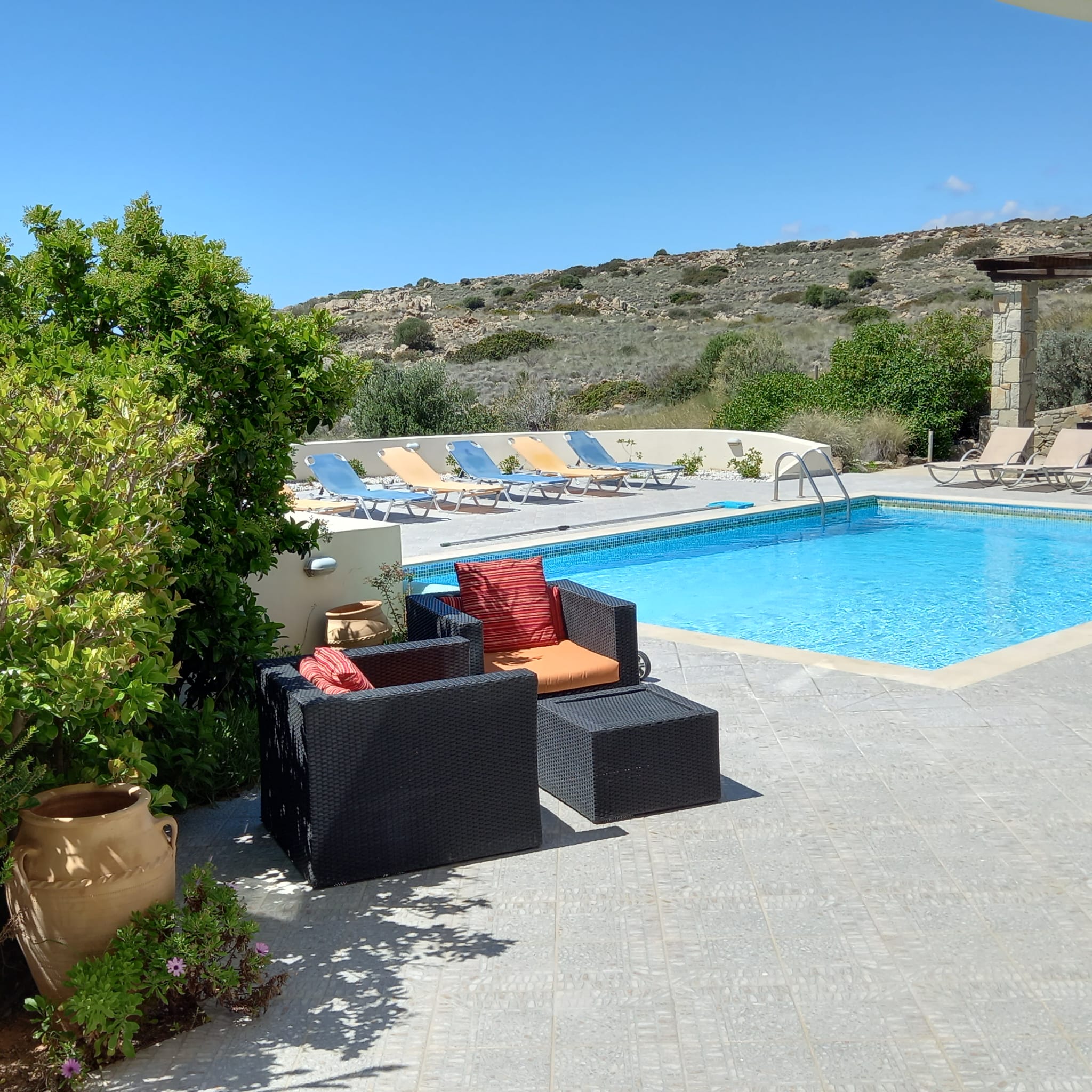 Villa Danae · terrasse vue mer en hauteur