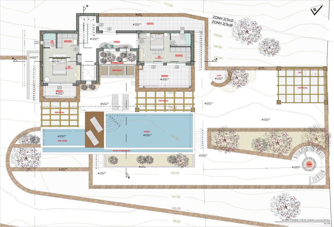 Villa 2 ch. 197 m² avec piscine - Plaka - miniature 6